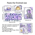 Watercolor purple floral girl and butterfly wall decal for living room bedroom decor - Ms3099-yl (2 Sheets 25*60cm)