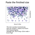 Autocollants de toilette fleurs et papillons violets aquarelle décor 25x35cm - Motif Floral Violet (MS3100-YL) / 25*35cm