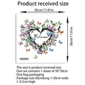 Minimalist self-adhesive wall sticker with butterflies, heart wreath, and Welcome sign - Heart Butterfly Welcome Style (MS7503-NW) / 30*30cm