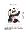 Dettaglio dell'adesivo murale panda luminoso con motivi floreali e misura 10x12cm - Stile Panda Con Vaso Di Fiori (YCG6039-ZY)