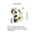 Dettaglio dimensioni 10x12cm dell'adesivo murale panda luminoso per decoro casa - Stile Panda Con Bambù (YCG6040-ZY)