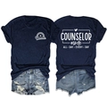 Detail of navy T-shirt with Counselor mode print and distressed blue denim shorts - Navy Blue (White Print)