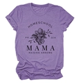 Détail de la texture violet chiné et du motif floral imprimé homeschool mama - Violet (Texte Noir)