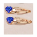 Set di due fermagli per capelli dorati con strass blu brillanti a forma di cuore - Coppia Blu Notte