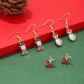 Set di orecchini natalizi con pupazzo di neve e campanelli in colori festivi vivaci - Stile Pupazzo Di Neve E Campanelle Di Natale