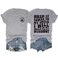 Flat lay of casual grey t-shirt with back print and distressed denim shorts set - Light Gray
