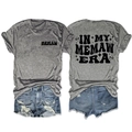 Vorder- und Rückansicht des grauen Memaw Era T-Shirts mit schwarzem Bubble-Schriftzug - S / Dunkelgrau (Schwarz Grafik)