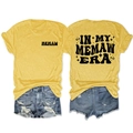 Bright yellow Memaw Era T-shirt featuring double-sided black graphic prints and star details - Yellow (Black Pattern)