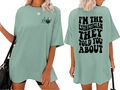 Dual view of mint green oversized t-shirt featuring esthetician back print and soft cotton - S / Light Green