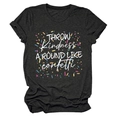 Détail du slogan blanc sur t-shirt gris foncé chiné à manches courtes en coton - S / Noir