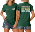 Détail recto-verso du t-shirt vert foncé avec slogans drôles sur les tout-petits - S / Vert Vintage