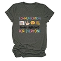 Detail of Communication Looks Different text print on a grey cotton t-shirt - S / Dark Gray (Black Print)