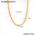 Επίχρυσο χάλκινο κολιέ με καρδιές 18k, μήκος 40+5cm και πλάτος 0.6cm λεπτομέρειες - Χρυσό Κολιέ