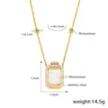Collana in acciaio inox dorato con ciondolo a boccetta di profumo e strass lucenti - Collana d'Oro Bottiglia di Profumo (P444)
