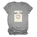 Primo piano della stampa Parker Knoll 1993 Chardonnay su t-shirt in cotone grigio - S / grigio scuro