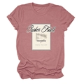 Vintage Parker Knoll 1993 wine label print cotton t-shirt in dusty rose red color - Rose Gold