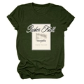Detail of vintage Parker Knoll 1993 print on dark green cotton crewneck t-shirt - Army Green