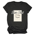 Detail of Heather Charcoal T-shirt with vintage Parker Knoll 1993 wine label print - Black Heather Grey