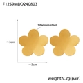 Mattgoldene 18k titan stahl fünfblättrige blumen ohrstecker in 3cm größe - Gold