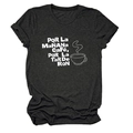 Détail du tissu gris anthracite avec slogan espagnol et icône de café sur ce t-shirt - Gris Chiné (Police Blanche)