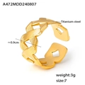 Ring aus 18k vergoldetem Titanstahl mit gedrehter Textur und hohlem Herzdetail - US 7 / Gold