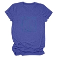 Detail of navy cotton T-shirt featuring a 'Got Too Silly' duck graphic and marl texture - Vintage Blue