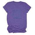 Detailed view of GOT TOO SILLY purple crewneck t-shirt fabric texture and cartoon print - Purple