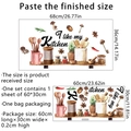 Self-adhesive kitchen wall sticker with mushrooms and I like my kitchen slogan 68x36cm - Style MS2167-KQ