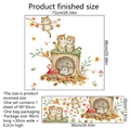 Cartoon cats and tree stump wall decals set for kids room decoration 72x66cm - MS547-YW (30x90cm)
