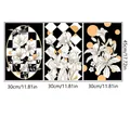 Size chart for 3-piece Nordic floral wall art, each sheet measures 30x45cm for home decor - Botanical Floral Combination (ATW3026-YL) / 3 Pieces Set (30x50cm)