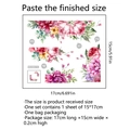 Watercolor pink flower wall sticker for home decor with peony and leaves 15x17cm - Watercolor Floral Style (MS3085-YL)