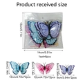 Set di 6 adesivi murali farfalla 3D a doppio strato in blu, rosa e viola sfumati - Farfalla Sfumata a Doppio Strato Colorata (PYD1500-YY)