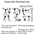 3er-Set minimalistische Sport-Silhouette-Wandtattoos für Treppen inklusive Fußball-Motiv - MS2336-KQ (20x30cm*3 Stk.)