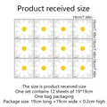 Size guide for 12 sheets daisy wall stickers measuring 19cm by 19cm for home decor - Atw050-yw(19*19cm*12pcs)