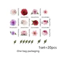 Tabla de tallas para 20 pegatinas de pared florales con dimensiones de rosas y del paquete - Patrón Floral (MJ2000-KQ)