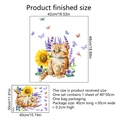 Adesivo murale gatto ad acquerello con girasoli e farfalle per cameretta bambini - Stile Gatto e Girasole Acquerello (MS526-YW) / 30*40cm