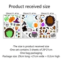 Détail des stickers muraux Halloween DIY avec motifs sorcière et citrouille, 29x21 cm - ATW044 (21*29cm*3pcs)
