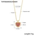 Vergoldete Herz-Halskette mit 18 Karat Gold-Finish und lila Zirkonia-Inlay - Goldene Herzanhänger Halskette (TXP086)