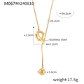 Collana lunga con perle in acciaio inossidabile dorato e chiusura OT regolabile - Oro