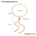 Collana in acciaio al titanio dorato con design a nodo e lunghe nappe a serpente - Collana Oro