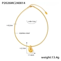 Collar con colgante de gota dorada en acero inoxidable bañado en oro de 18k - Dorado (P2026)