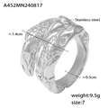 Vintage silver stainless steel ring with dragon texture, 1.4cm width, size 7 variant - US 7 / Steel Color (A452)