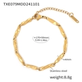 Poliertes vergoldetes Edelstahl-Gliederkettenarmband mit verstellbarer Verlängerungskette - Gold Verdrehtes Armband (TXE079) / Gold