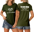 Vues avant et arrière du t-shirt vert foncé avec texte 'BEAUTIFULLY BROKEN' et graphisme - Vert Militaire (Graphique Blanc)