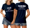 Vues avant et arrière du t-shirt bleu marine avec graphisme de cœur Beautifully Broken - Bleu Marine (Graphique Blanc)