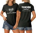T-shirt noir à col rond avec texte 'Beautifully Broken' et imprimé au dos - Gris Chiné Noir (Graphique Blanc)