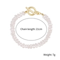 Baroque irregular white pearl bracelet with golden toggle clasp, 21cm length - S2003-22 Triangle Pearl
