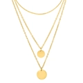 Collana a tre strati in acciaio inossidabile 316L placcato oro con due ciondoli tondi - Oro
