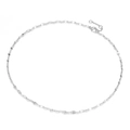 Minimalist stainless steel collar necklace with adjustable lobster clasp on white background - 35+3cm / Steel