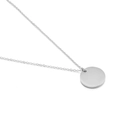 Collier en acier inoxydable argenté poli avec un pendentif disque rond minimaliste - 13mm / Acier